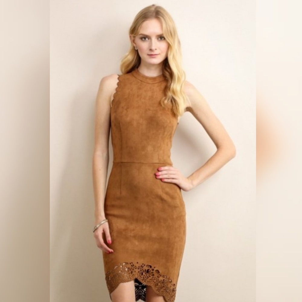 Brandi Tan Suede Dress
